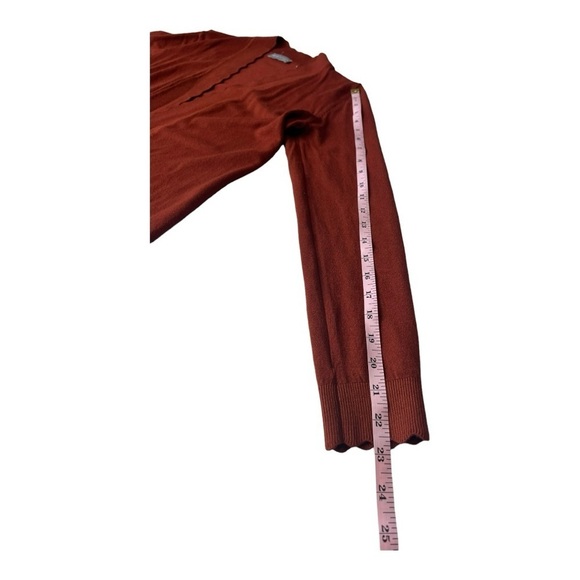 Evolution by Cyrus Davison Scallop Edge Cardigan in Colorado Orange Red NWOT‎ - Picture 13 of 15